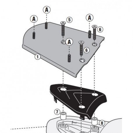 Platine Givi SR5605 support top case Piaggio Fly Platine Givi SR5605 support top case Piaggio Fly