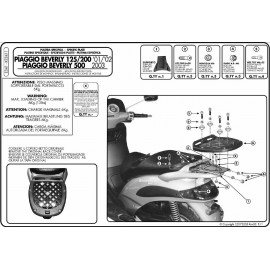 Platine Givi E341 support top case Piaggio Beverly