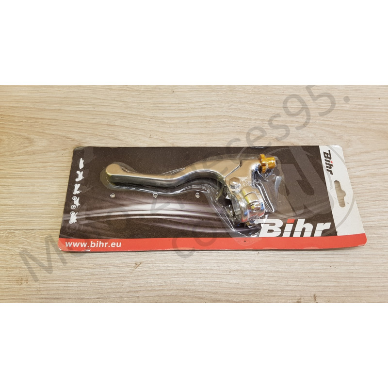 Levier court + cocotte d'embrayage BIHR aluminium coulé poli universel Kawasaki Suzuki Yamaha