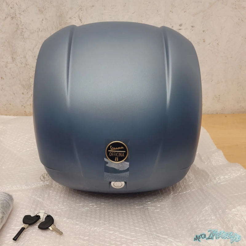 Top case sans rembourrage de dossier, 36 l, bleu, Officina 8, Vespa GTS GTV