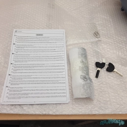 Top case sans rembourrage de dossier, 36 l, bleu, Officina 8, Vespa GTS GTV