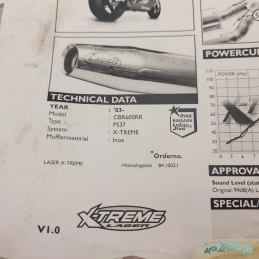 Demi Ligne échappement LASER X-Treme inox pour Honda CBR 600 RR   2003 à 2004